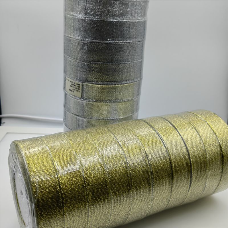 PITA GLITER GOLD SILVER UKURAN 3/4 INCHI ATAU 2 CM PER 1 ROLL