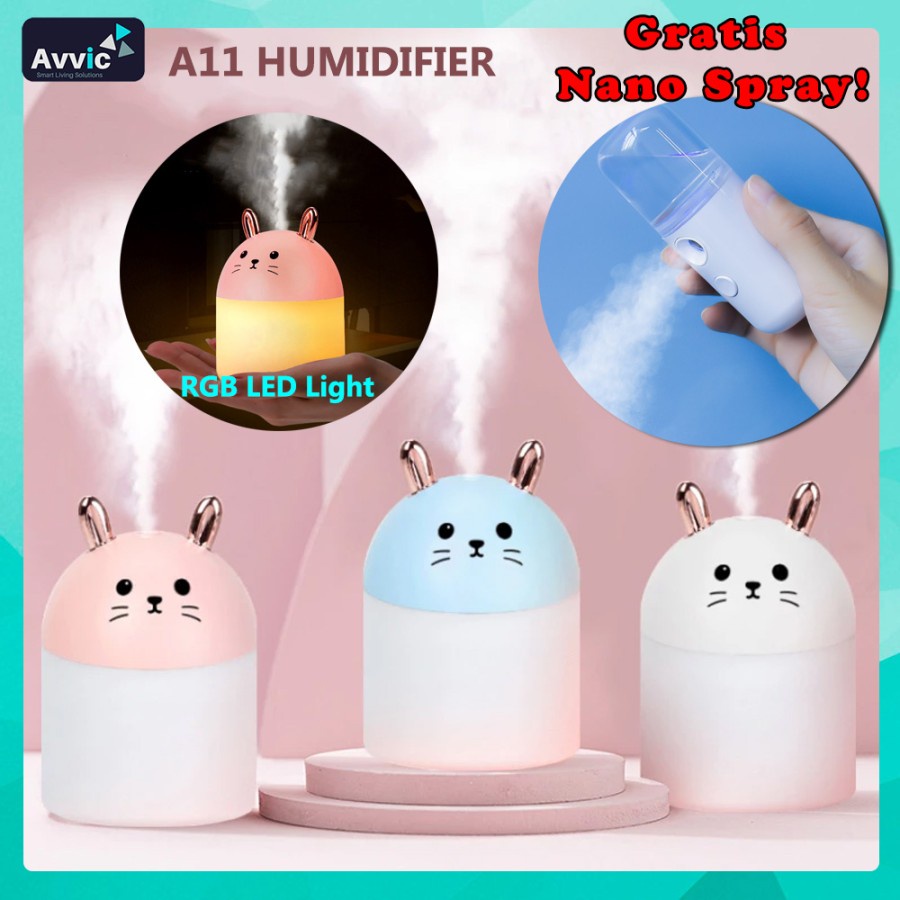 Humidifier Diffuser Aromatherapy Air Mini Pelembab Pengharum Essensial Oil Ruangan Portable 300Ml