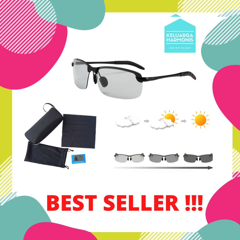 Kacamata Polarized Photochromic Pria Wanita