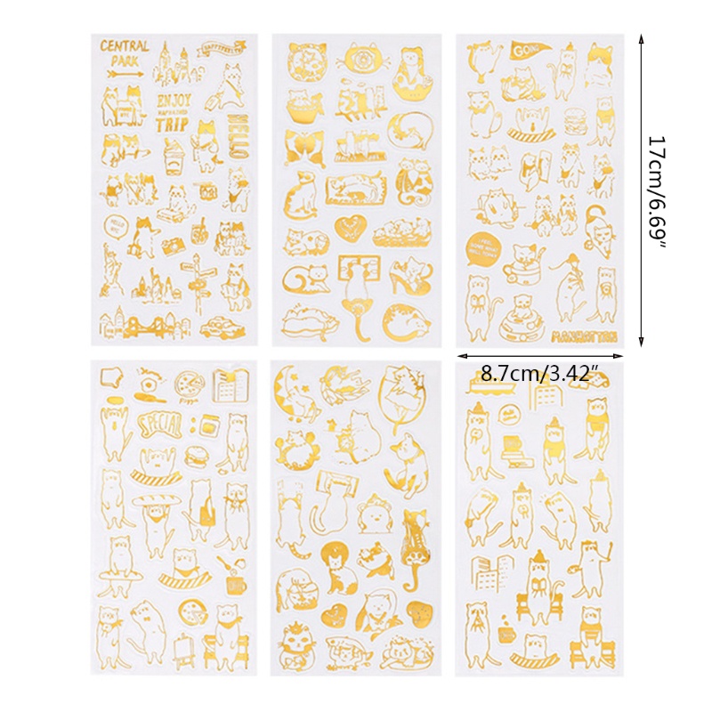 SIY  6Sheets UV Epoxy Resin Filling Material Cute Cats Stickers DIY Crafts Jewelry Making Filler Resin Mold Decorative Lables