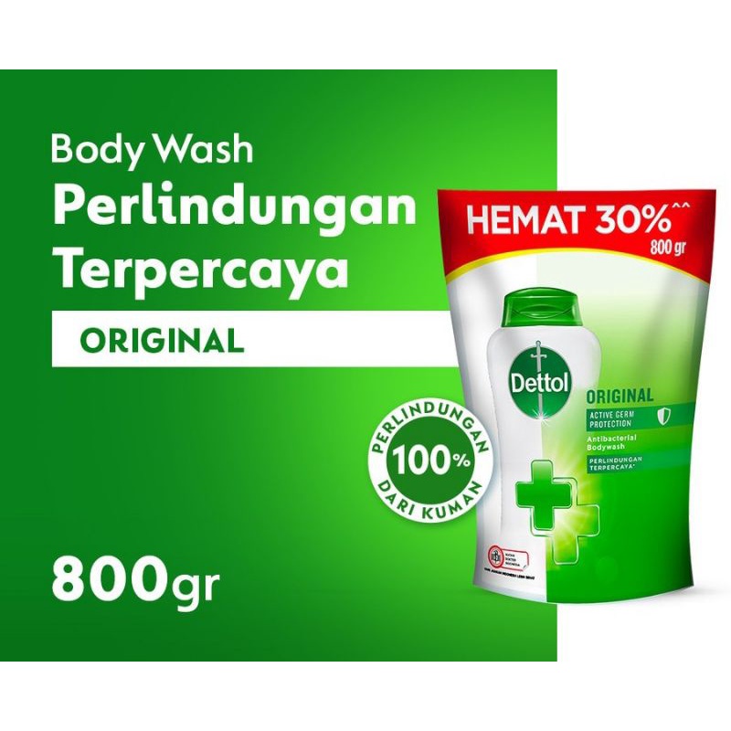 Refill Dettol Body Wash Sabun Cair  800gram