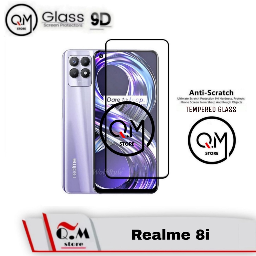 Tempered Glass Layar Full 9D Realme 8i Anti Gores Pelindung Layar Screen Guard Realme 8i