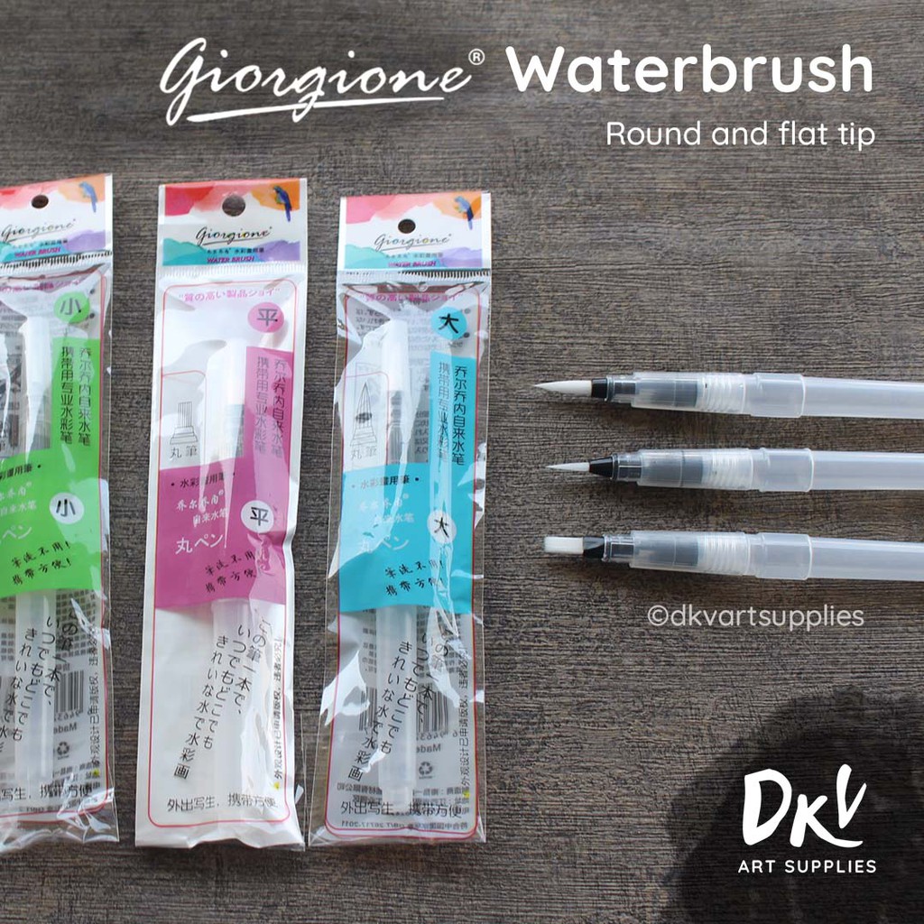 

Giorgione Water Brush Waterbrush Round / Flat Tip Kuas Lukis Bulat Satuan