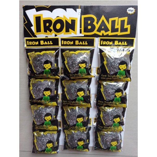SABUT BAJA CUCI PIRING Iron Ball 40 GRM ISI 12 ( satu lusin)
