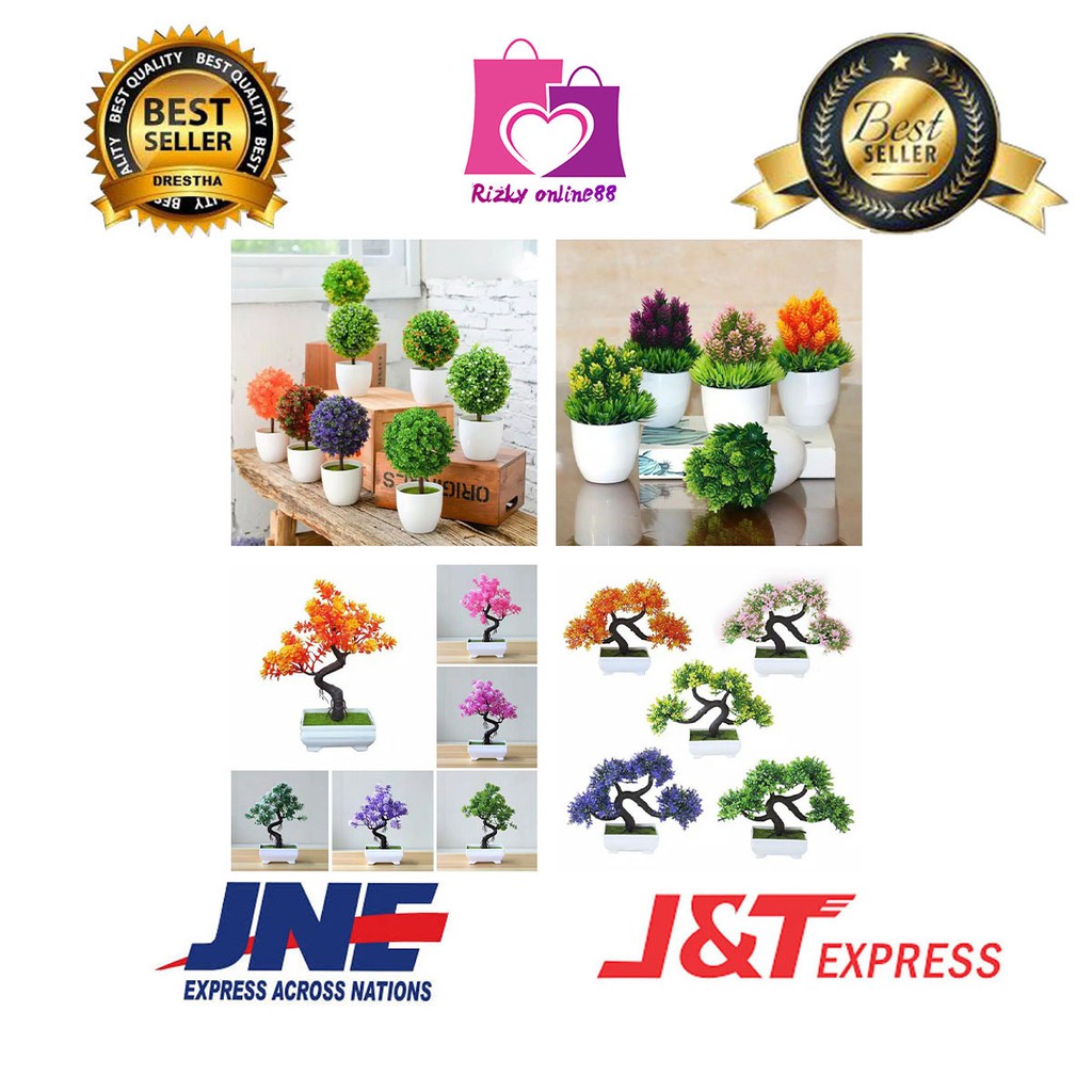 Rizkyonline88 ornamen pot bonsai tanaman bunga bonsai dekorasi rumah tanaman hias plastik murah