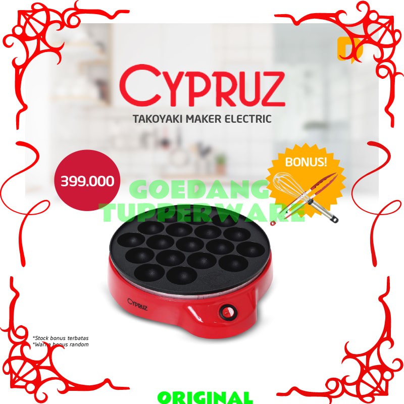 Cetakan Takoyaki 18 Lubang - Pembuat Takoyaki - Cypruz Takoyaki Maker Electric - 450 Watt