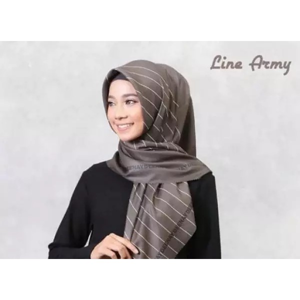BARU KERUDUNG KEKINIAN MOTIF DEENAY LINE ARMY VOAL PREMIUM