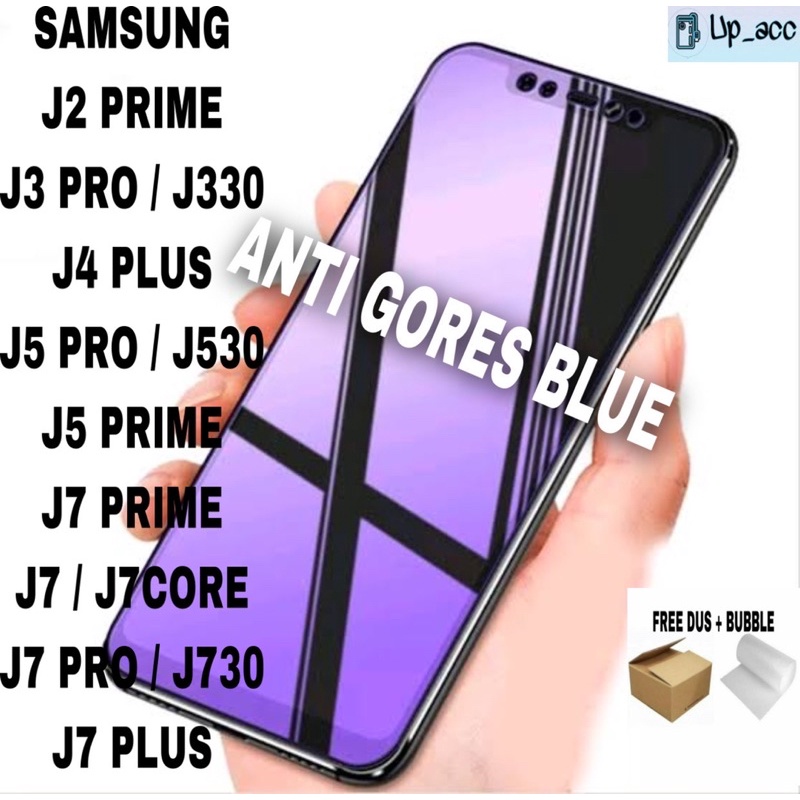 SAMSUNG J2 PRIME J5 PRIME J7 PRIME J330 J3 PRO J4 PLUS J530 J5 PRO J7CORE J730 J7 PRO J7 PLUS Tempered Glass Full Blue Anti Radiasi Blue Light Full Cover 10D