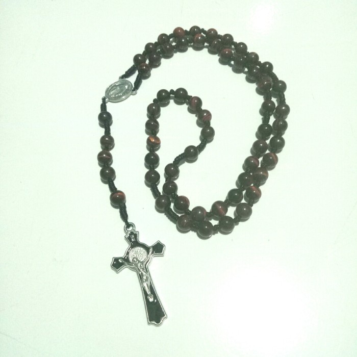 Rosario batu alam tiger eye - Hitam