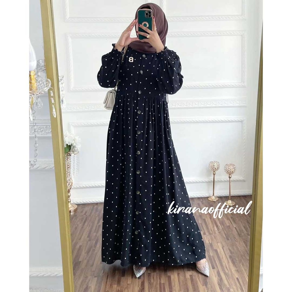 KIRANAOFFICIAL - ( COD ) SABRINA POLKA DRESS RAYON VISCOSE