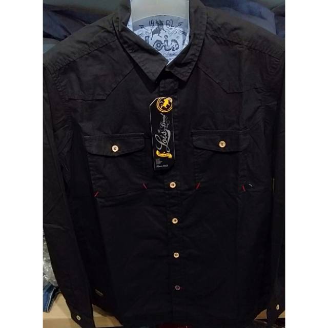 KEMEJA COWO HITAM LOIS ORIGINAL KL866