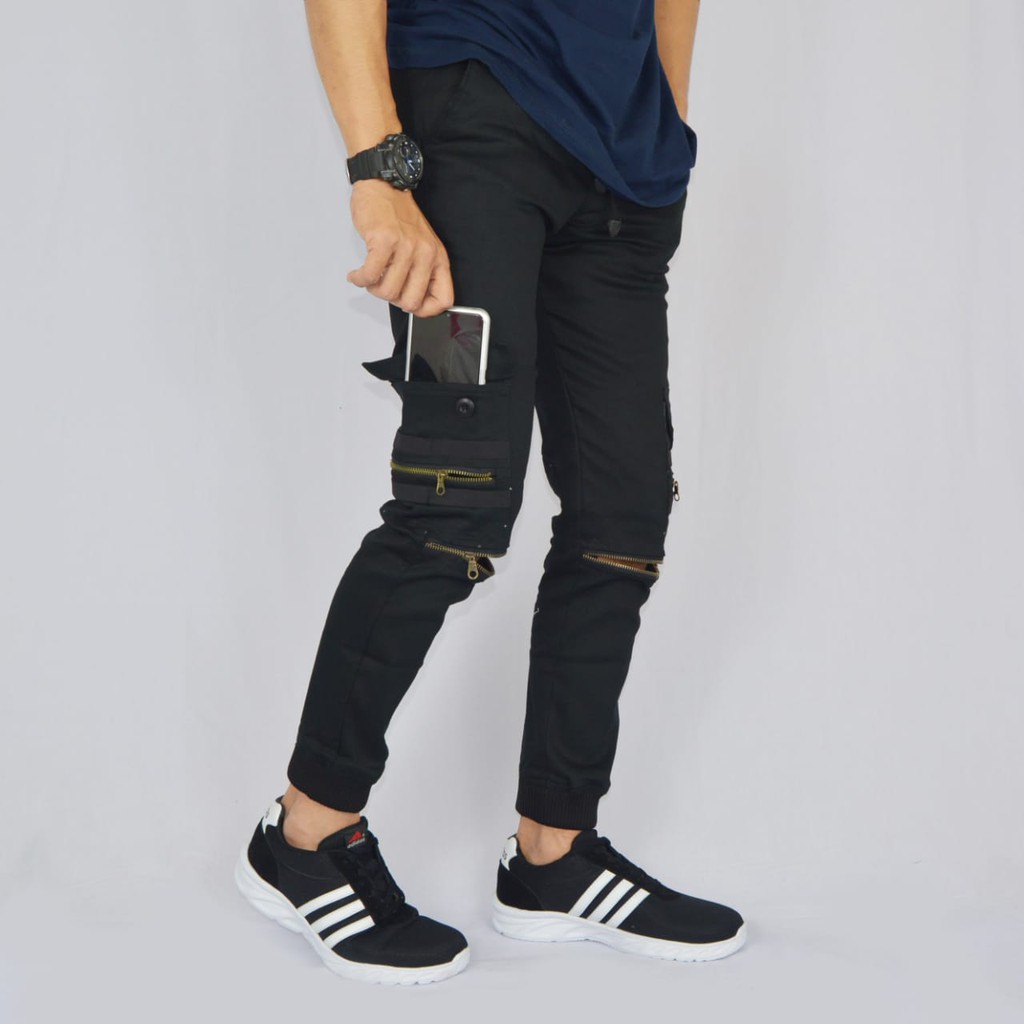 Celana Jogger Cors, Jogger Cargo Zipper