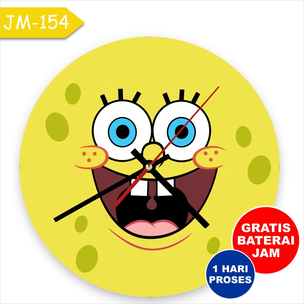 Jam Dinding Kamar Ruangan Anak Kecil Motif Spongebob Square Pants Pattrick Squidward Murah Patrik Pajangan Dekorasi Diameter 30 Cm Lucu Spesial Menarik Untuk Dekorasi Kamar Tamu Tidur Gift Sahabat Keluarga Dekat Tinggal Pasang Tembok