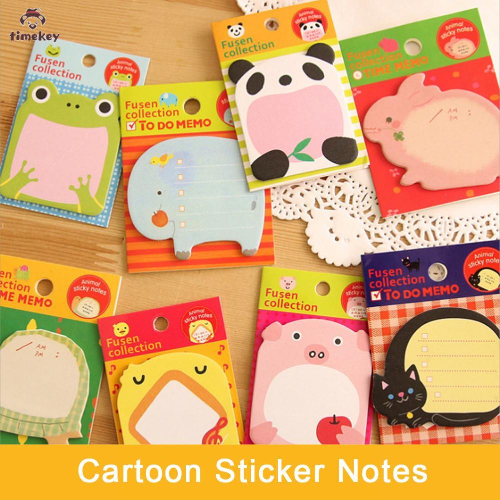 (Tk) Sticky Notes / Memo Pad Motif Kartun Hewan Lucu Untuk Stationery Sekolah / Kantor