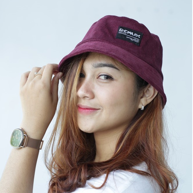 Topi Bucket Hat Remux Topi Bucket Hat Koduroy Remux Double Bahan Pria Wanita Cowok Cewek Unisex