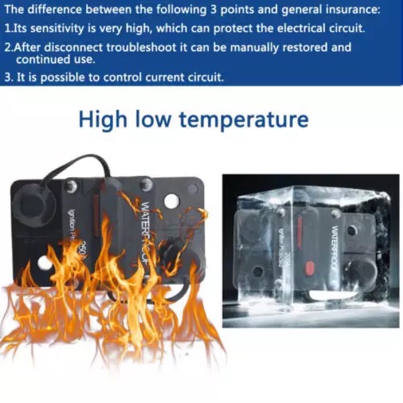 Fuse DC 12V 24V 250A Waterproof Circuit Breaker Sekering Solar Panel Sirkuit Inline Audio Mobil