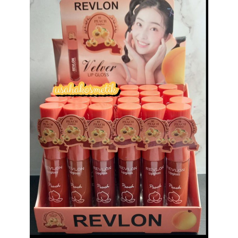 PROMO HOT LIP GLOSS LIP CREAM MATTE REVLON LONG LASTING HARUM PEACH  / PINEAPPLE NO.R001/ R-002