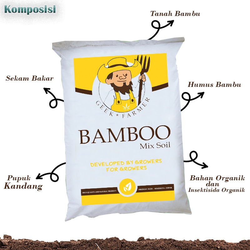 Media Tanam Bamboo Mix Soil Tanah Humus Bambu (Geek Farmer)