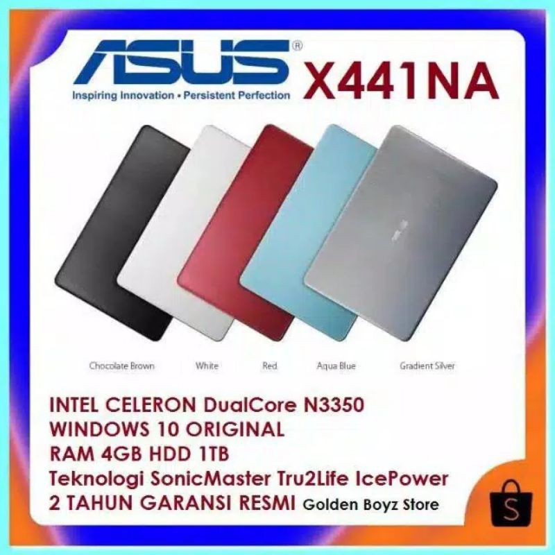 LAPTOP ASUS X441NA RAM 4gb/ 1TB seken segel garansi panjang