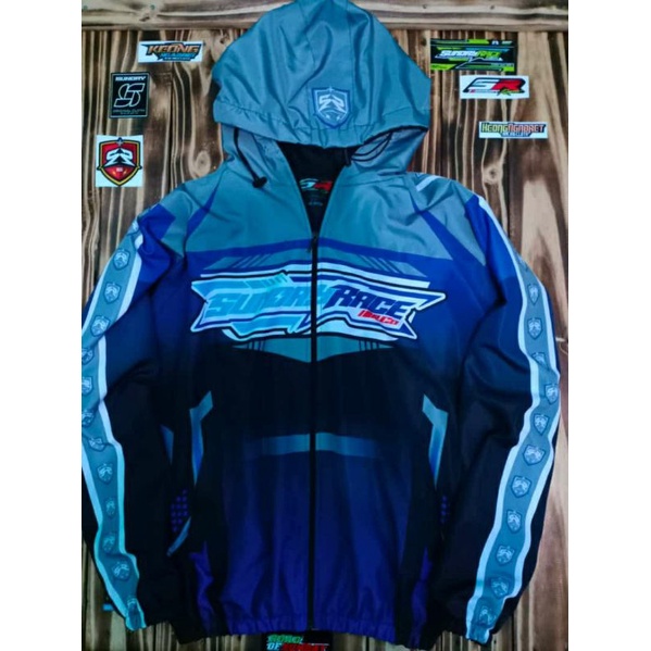 jaket parasut original sunday race motif racing new