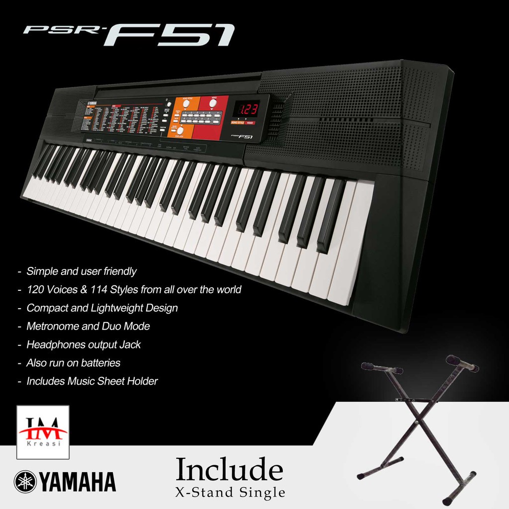 Keyboard Yamaha PSR F51 With XStand Single / PSRF51 / PSR-F51