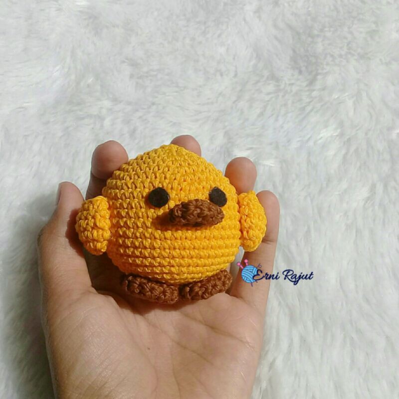 Gantungan kunci boneka rajut anak ayam | boneka anak ayam gemoy