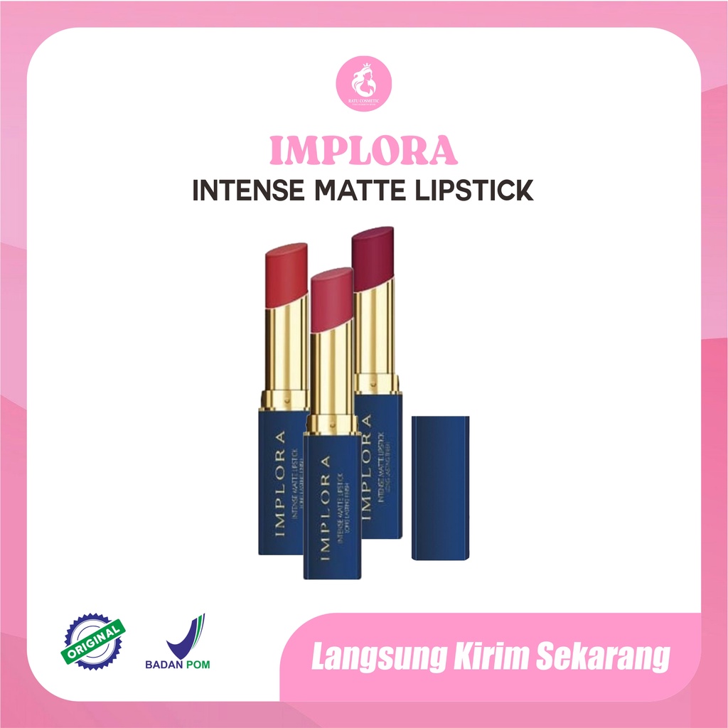 Implora Lip Matte INTENSE Lipstick Long Lasting Finish (BPOM) (GROSIR)