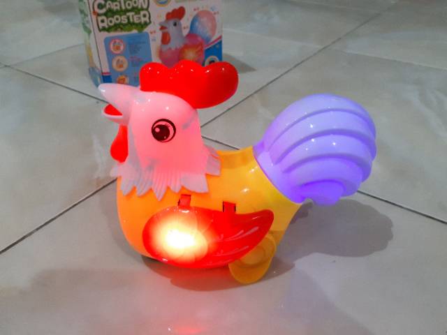 Mainan Ayam Cartoon Rooster Bump Go Batre - Hewan Anak Edukatif