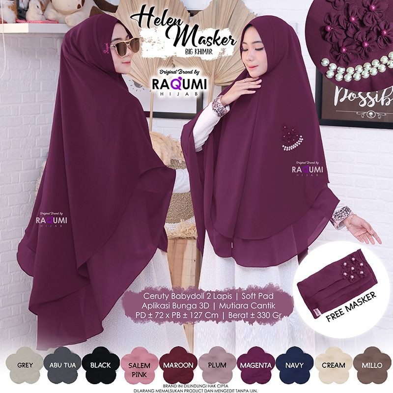 Hijab khimar Raqumi jumbo HELEN MASKER