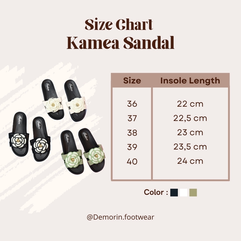 Kamea Sandal Wanita Bunga Slip On Teplek - Demorin Shoes Karet  Jelly  Selop