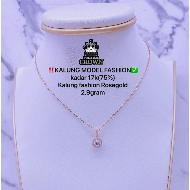 TokoMasCrownLokasariKalung One Set Liontin New Emas Asli