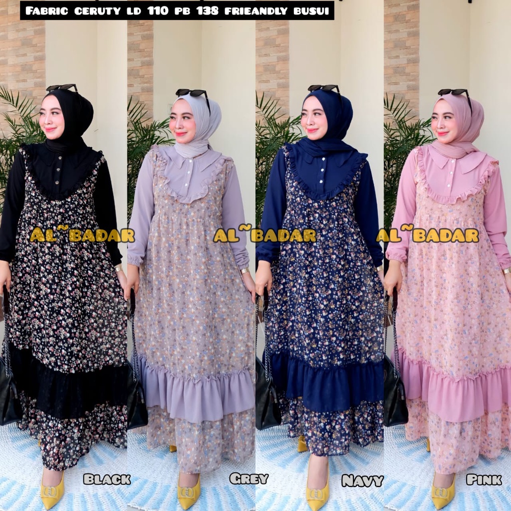 [ BISA COD ] GAMIS CERUTY BABYDOLL MOTIF MIX KERAH KOREA KANCING BUSUI,DRESS CERUTY MODEL TERBARU,GAMIS KERAH KOREA TERLARIS,GAMISSALUR KERAH KOREA REMPEL BAWAH