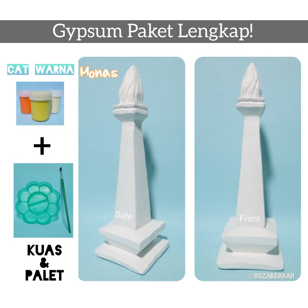 Paket Lukis Patung Gypsum 3d Monas Shopee Indonesia