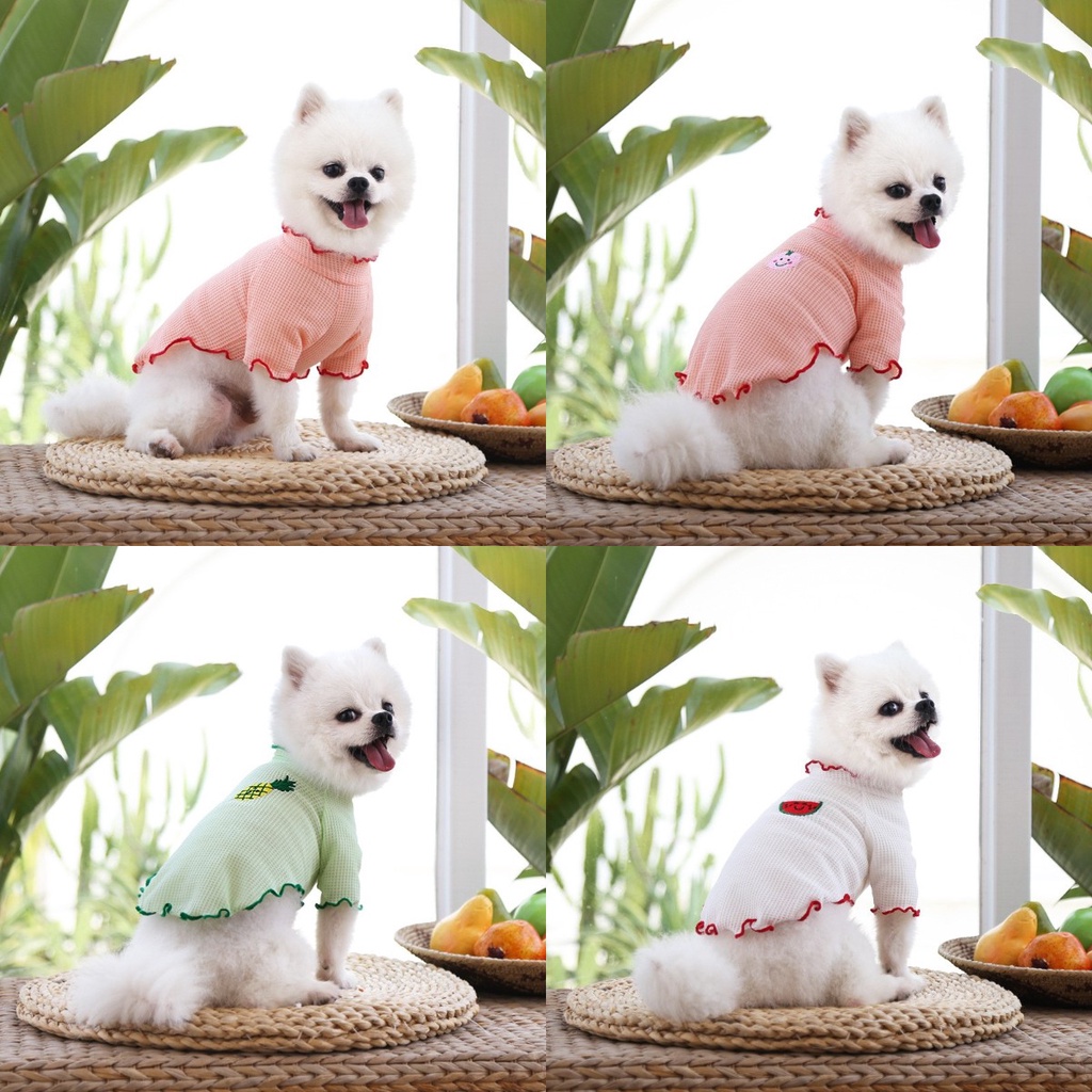 ★〓YUFeiPet〓★  New Pet Dog Clothes for Small Dogs Cat Summer Cute Curling Clothing for Dogs Spring Summer Cool Puppy