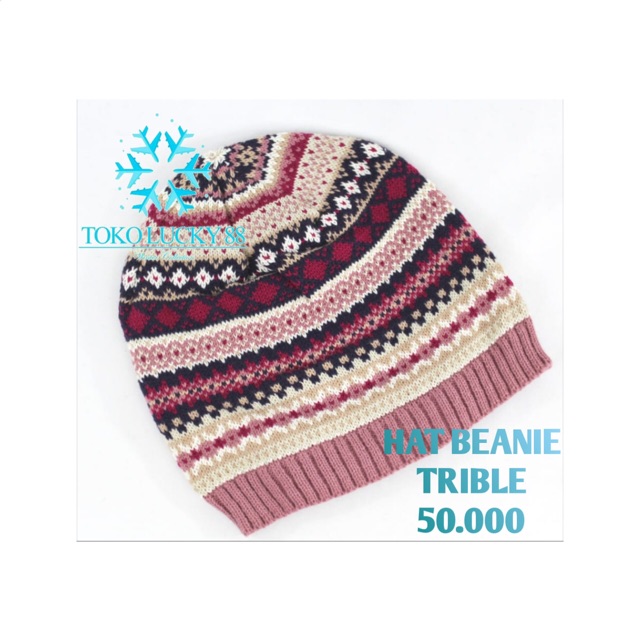 Topi Kupluk Motif Tribal Hat Beanie