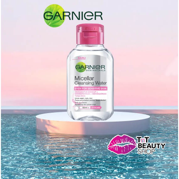 GARNIER Micellar Water Pink Skin Care - 50 ml (Pembersih Wajah &amp; Makeup Untuk Kulit Sensitif)