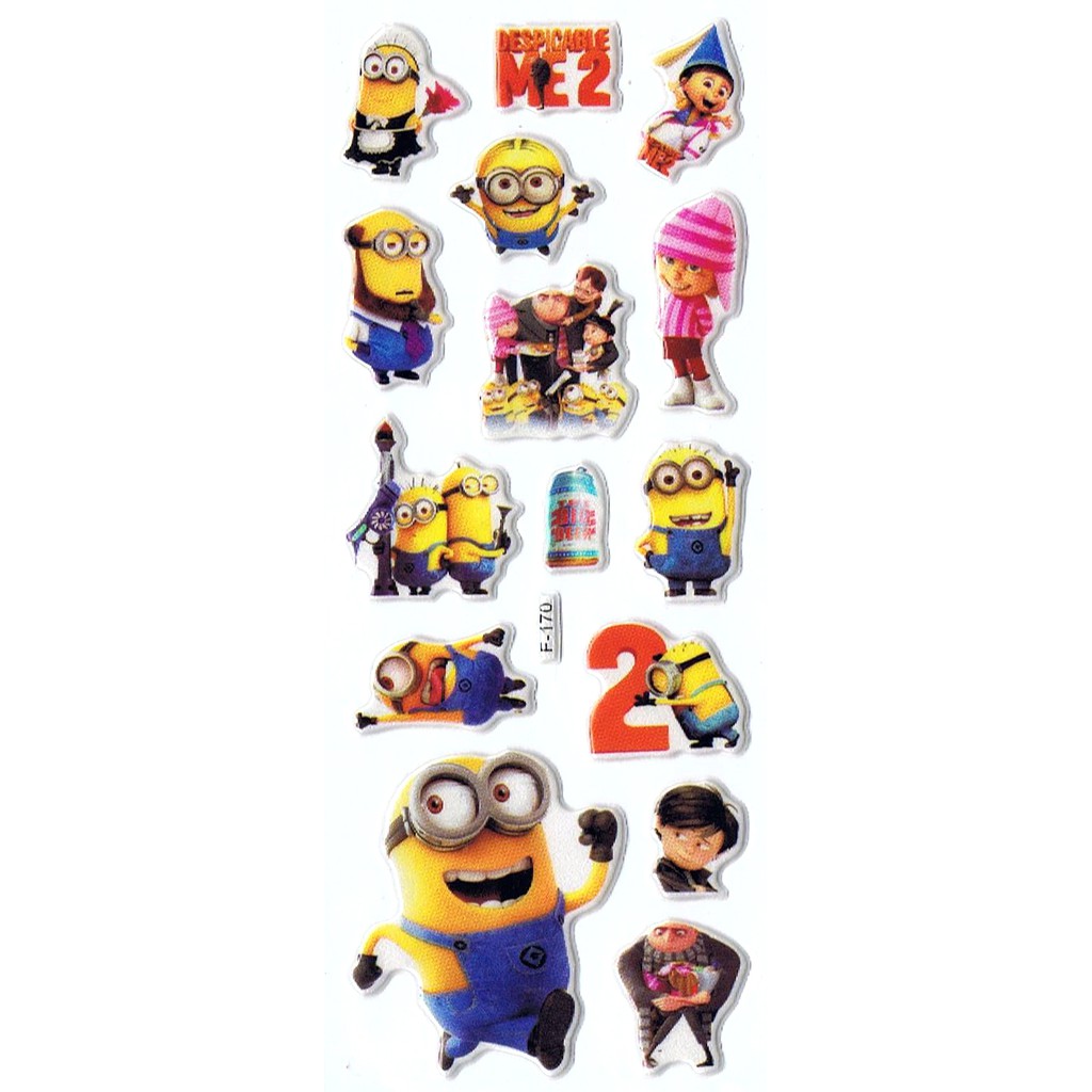 Sk386 Stiker Sticker Timbul Set Strip Aneka Gambar Kartun Minion