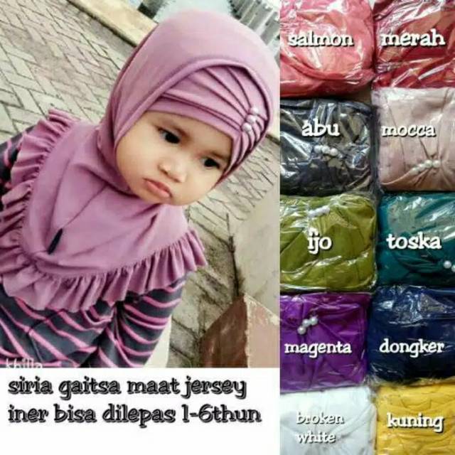 19 Hijab Anak + Bando Inner  | All size 1- 6 Tahun | Jilbab Turban Muslimah Nissa Nisa Sabyan Jersey