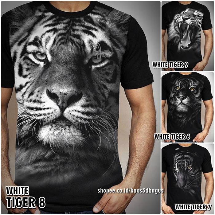 Baju Kaos MACAN PUTIH | KAOS HARIMAU PUTIH | Kaos MAUNG White Tiger PREMIUM Distro Kaos HARIMAU