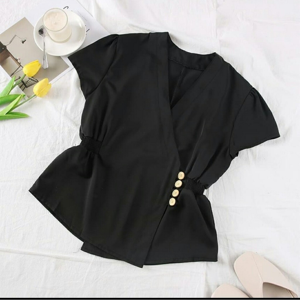 FWG - BLOUSE MALINE /  BLOUSE OLIVE / BLOUSE KOREA STYLE / BLOUSE WANITA / ATASAN MURAH / ATASAN WANITA