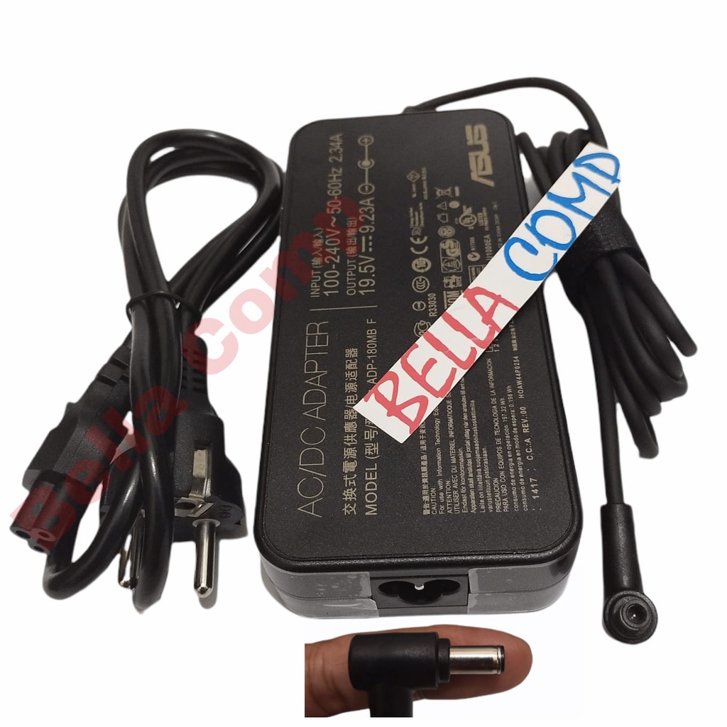 ADAPTOR CHARGER CASAN LAPTOP ASUS ROG,ASUS TUF OUTPUT : 19.5V 9.23A 180W CONNECTOR: 6.0*3.7MM PLUS KABEL POWER