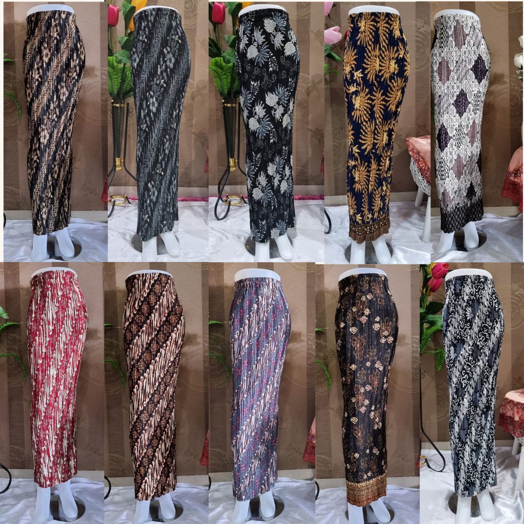 ROK PLISKET / BAWAHAN KEBAYA/ ROK BATIK / BAWAHAN BATIK ANEKA PILIHAN MOTIF / BATIK MODERN