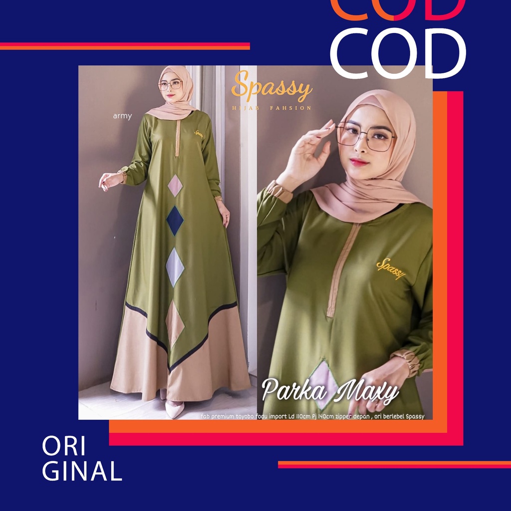 Parka Maxy Ori by Spassy Gamis Maxi Dress Premium Toyobo Fodu LD 110