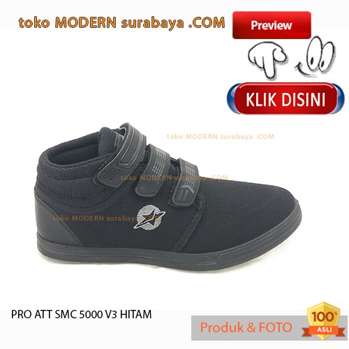 PRO ATT SMC 5000 V3 HITAM sepatu anak sepatu sekolah ankle boots velcro kretek