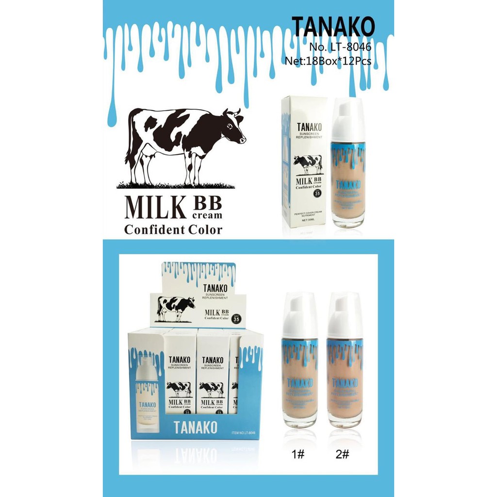 FOUNDATION TANAKO MILK BB CASHING KACA LT- 8046