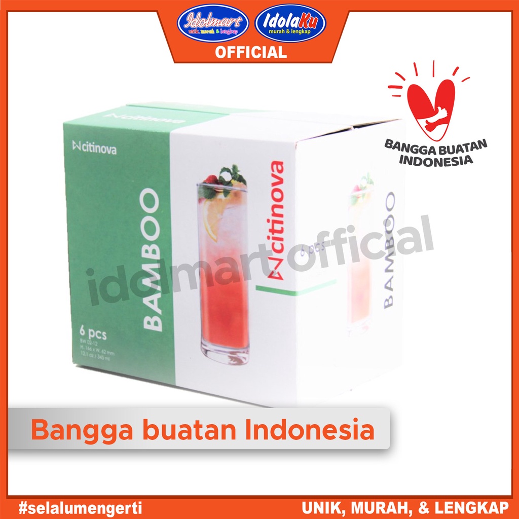 IDOLMART Citinova Gelas Bamboo Isi 6 Pcs  Gelas Set Isi 6 Kaca - Bekasi