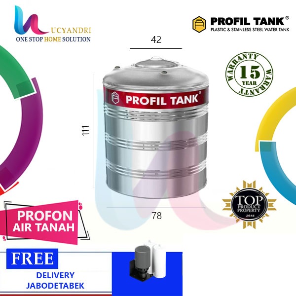 Tangki Air Stainless Profil Tank PS 550 D PROFON Toren Tandon Air