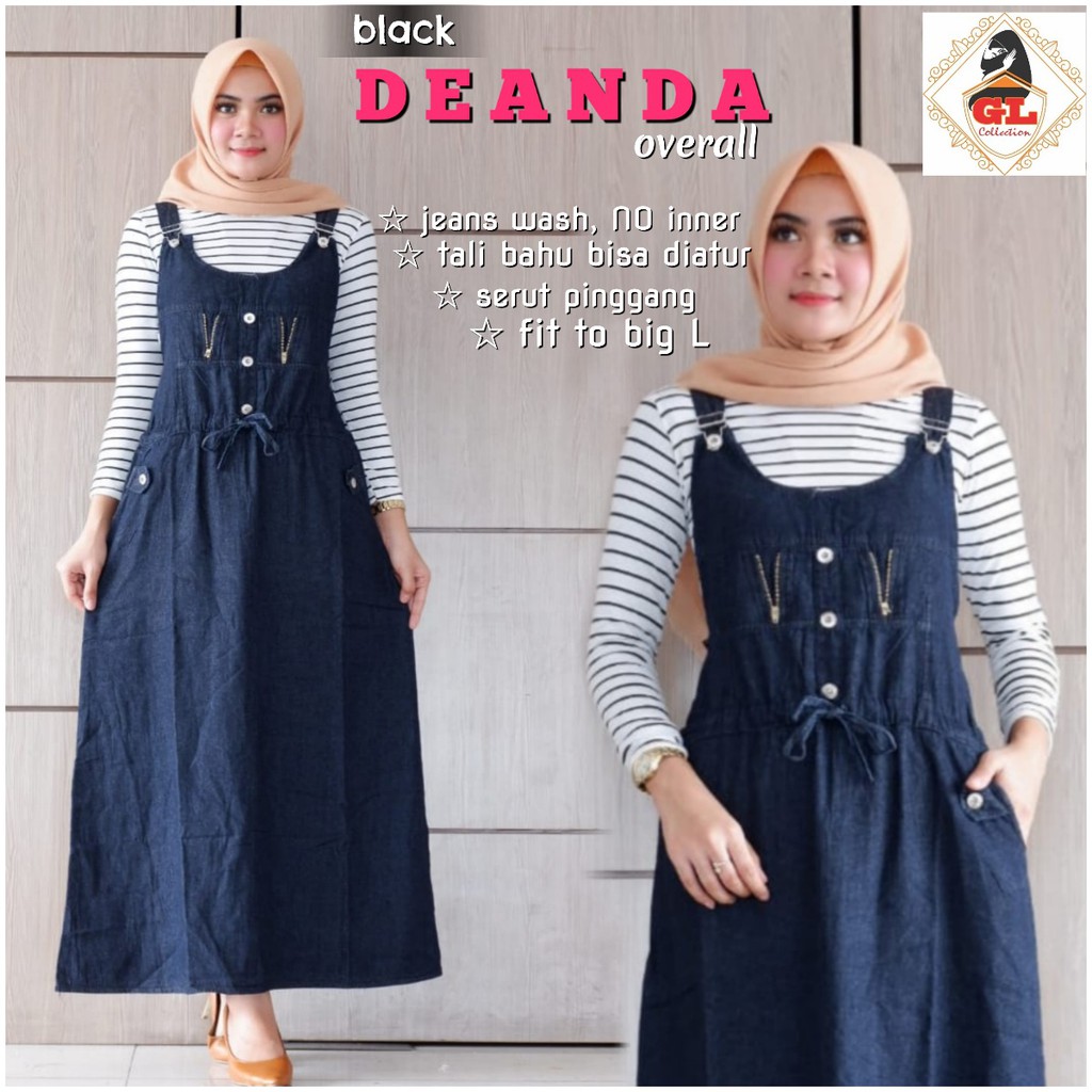 deanda zipper overall jeans wash