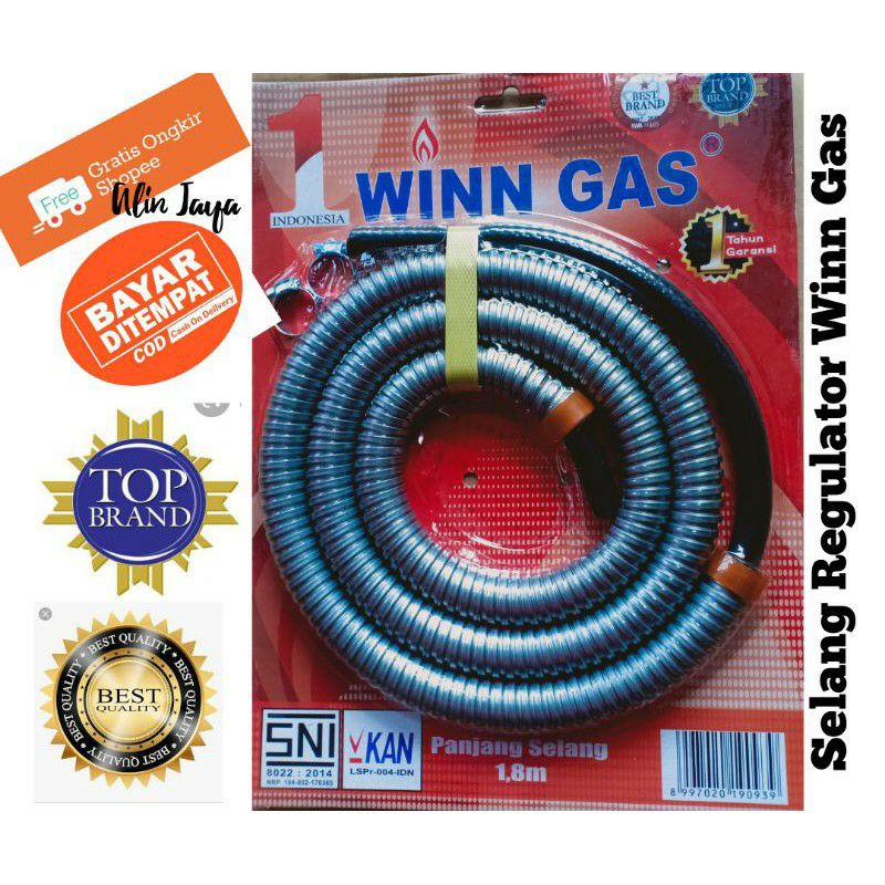 WINN GAS , W 138 , Luzzini ,  Win Gas , Selang paket + regulator 1.8 Meter