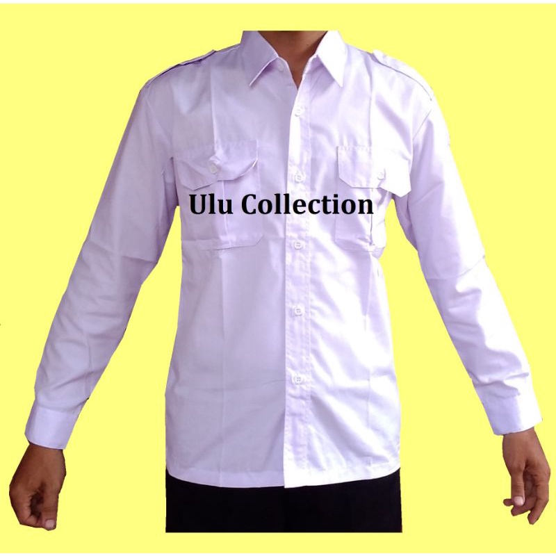 Baju PDH Putih lengan Panjang pria wanita